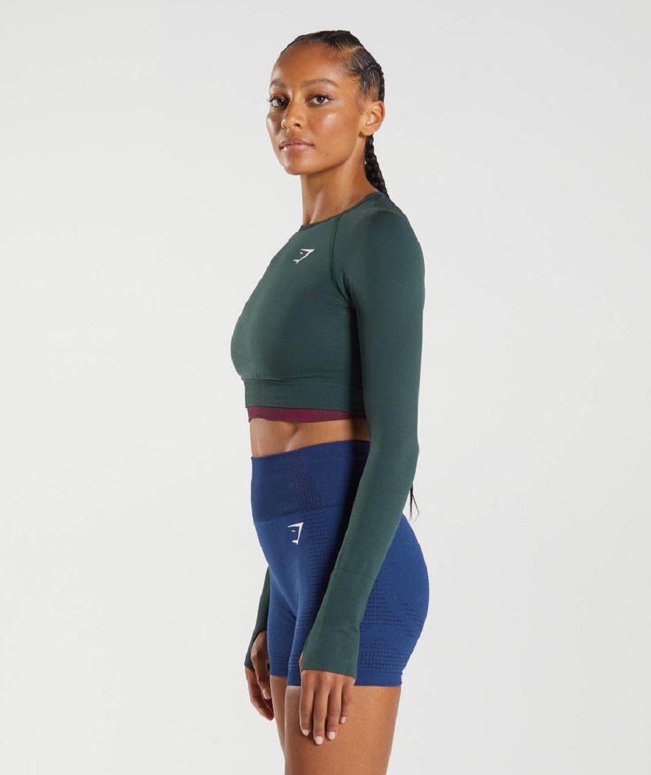 Corp Tops Gymshark Vital Seamless 2.0 Mujer Verde | CO 2414AHK